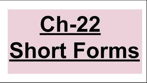 Ch-22 Short Forms| Ch-23 Capital Letters And Punctuation| Ch-27 Words With Same Meaning
