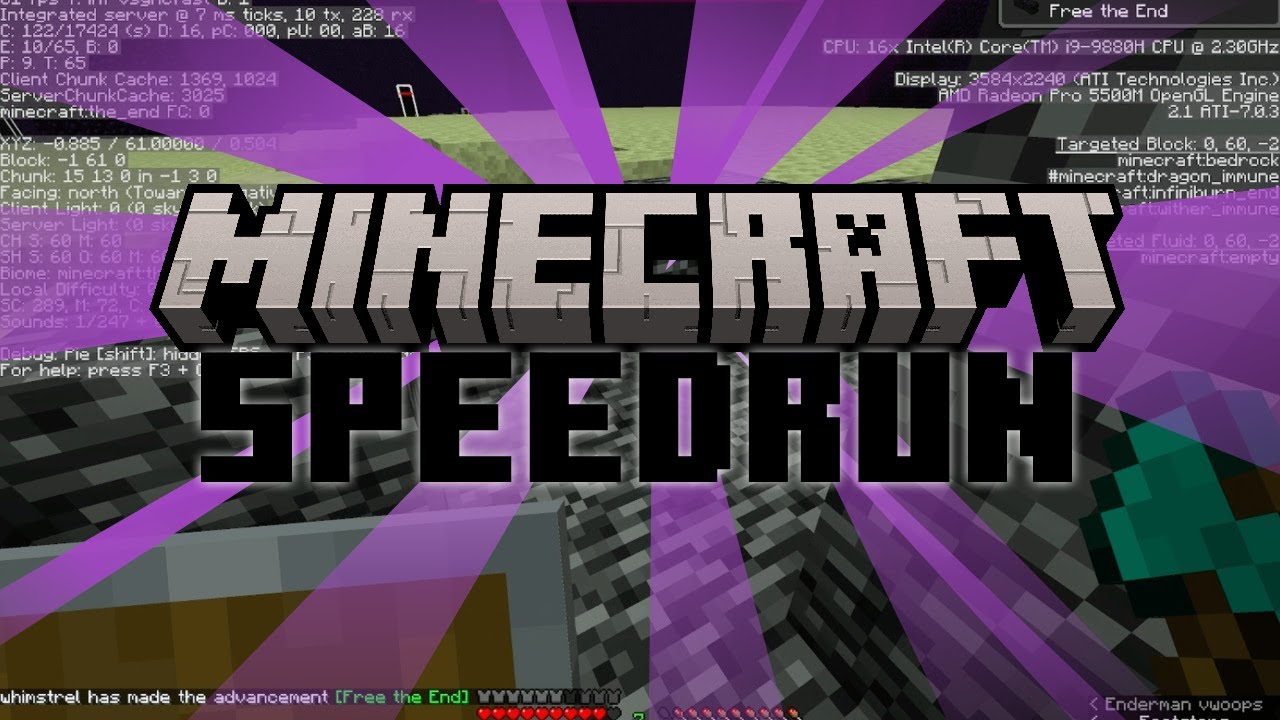 First Minecraft Speed Run First Ever Minecraft Speedrun (1.16+ Any% Glitchless Random Seed) - YouTube