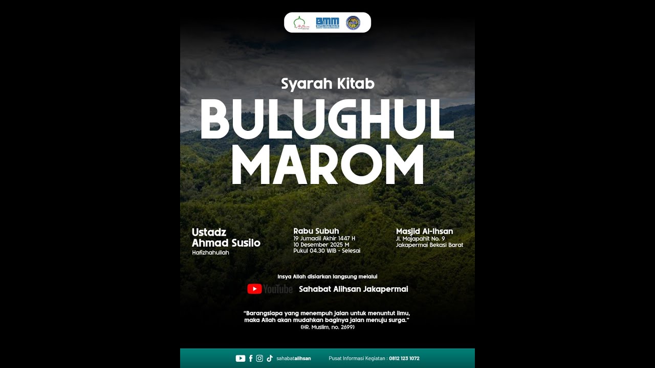 🔴 [LIVE] Kajian Subuh | Ustadz Ahmad Susilo | Kitab Bulughul Mahrom ...