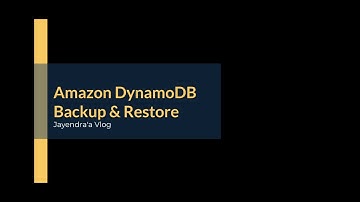 Amazon DynamoDB Backups