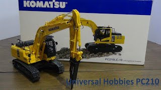 Komatsu PC 210LC-10 w/hydraulic breaker 1:50th Review from Universal Hobbies
