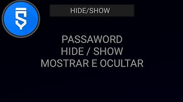 Sketchware Sistema De Mostrar E Ocultar Senha