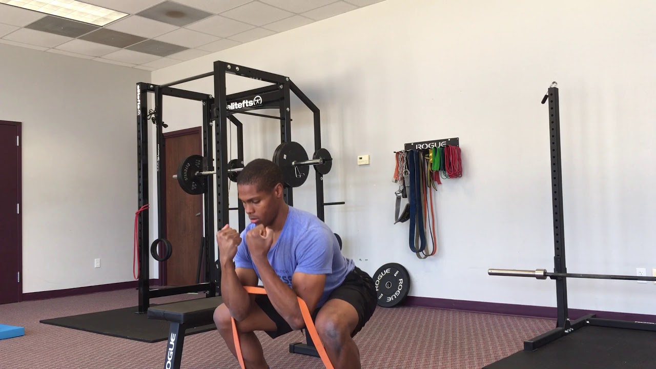 Band Resisted Zercher Squat - YouTube