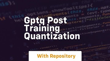 gptq post training quantization