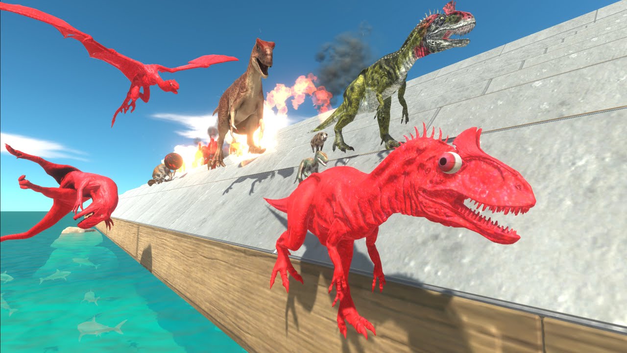 Red vs Wild War! Who Escapes the Sharks and Reaches the Flag?