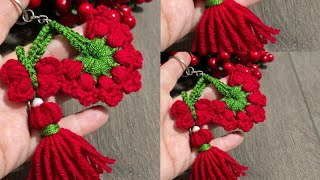 *These are so cute..~☆I'm making a butterfly and flower keychain. #crochet #knitting #crafts