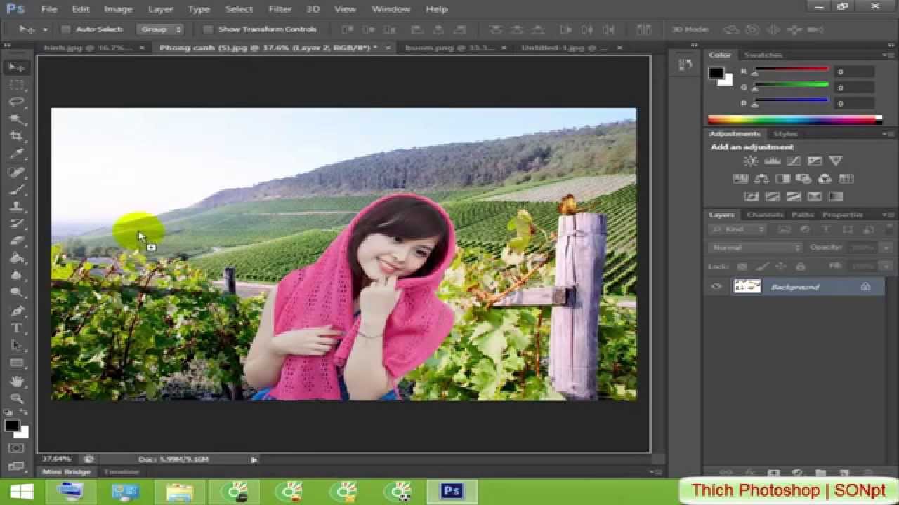 Ghép hình bằng Photoshop CS6 đơn giản, ghép ảnh Photoshop - YouTube