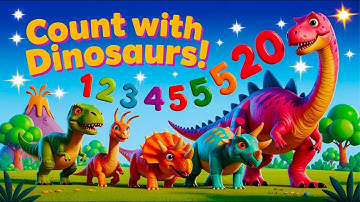 Counting 1 to 20 with Dinosaurs | Fun Numbers Song for Kids | Learn to Count | Dinosaur Cartoon
