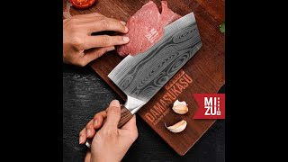 MIZU DAMASUKASU Kitchen Knife Stainless Steel Pisau Dapur Potong Tulang Gol...