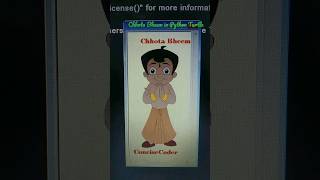 Chhota Bheem in Python Turtle🐢.Amazing drawing in Python Turtle🐢. #8k #shorts #viral #1ksubscribers