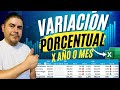 Obtener la Variación porcentual y Diferencia entre meses o  años, usando Tablas dinámicas en Excel