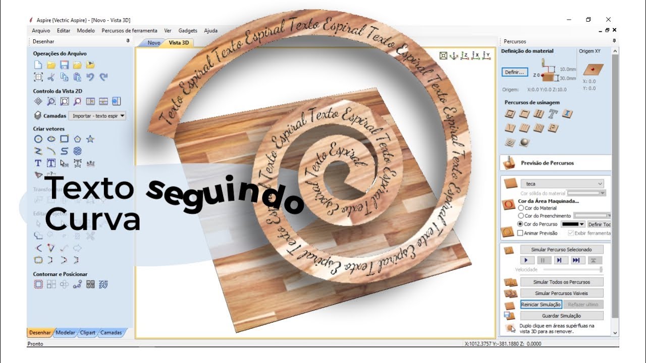 Texto Curvado no Aspire