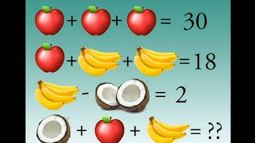 Fruity Brain Teaser "Stumping The Internet" - Math Problem With Apples, Bananas, Coconuts