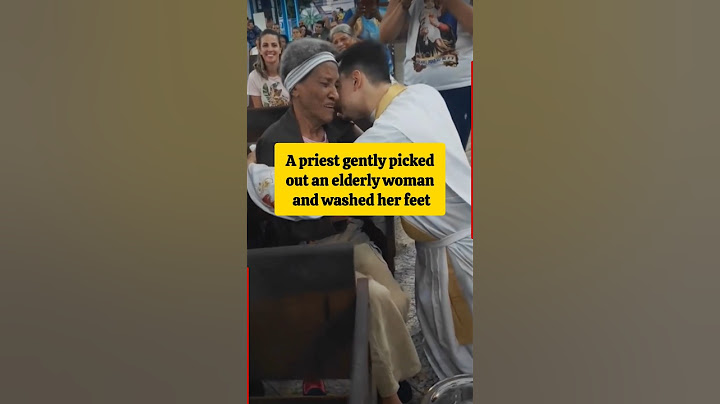 Emotional moment as a priest chose an elderly woman to wash her feet during Mass. #father #priest