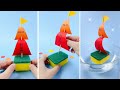 How to make SAILBOATS using Sponge and Paper | Inspire your kids creativity with fun arts and crafts