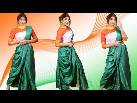Independence Day Dance Style Saree Draping | Easy Saree Draping Tutorial for Indian Classical Dance