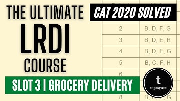 CAT 2020 LRDI Solutions Slot 03 | Grocery Delivery | In Out | Calculation | Tables | Difficult