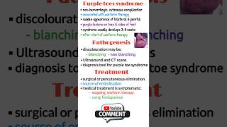 Purple toe syndrome, blue toe syndrome, warfarin induced necrosis, pathology & treatment #shorts