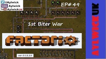 Factorio EP49 1st Biter War. clearing a biter nest