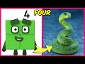 Numberblocks Characters as Snakes 🐍  + Voice Quiz &amp; Their Favorite Things | Two, One, Three, Four