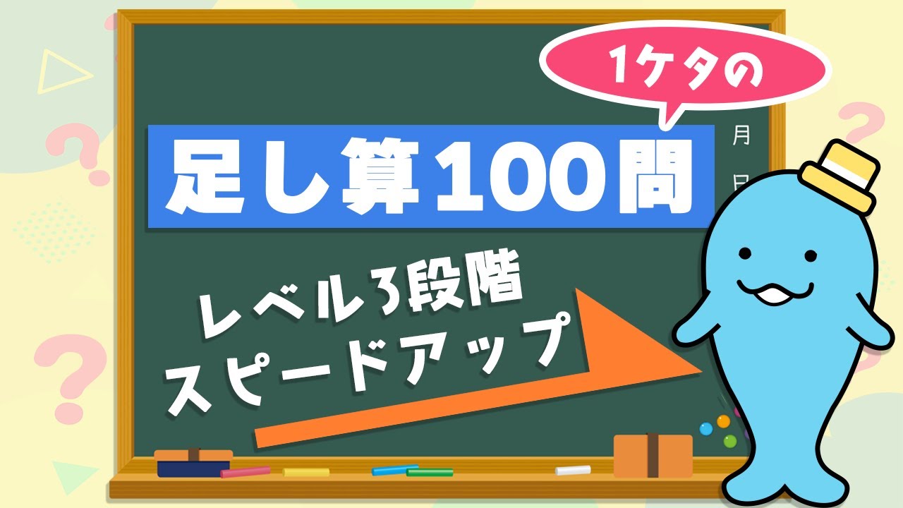 １ケタのすうじのたし算100問、答えが出てくる前に答えよう！
