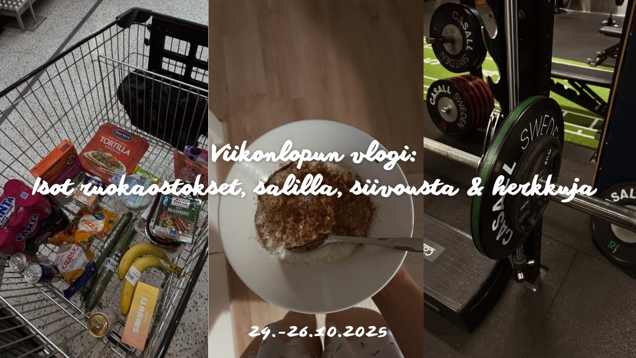 Viikonlopun vlogi: ruokaostoksia, siivouspäivä & herkkuruokia ❣️