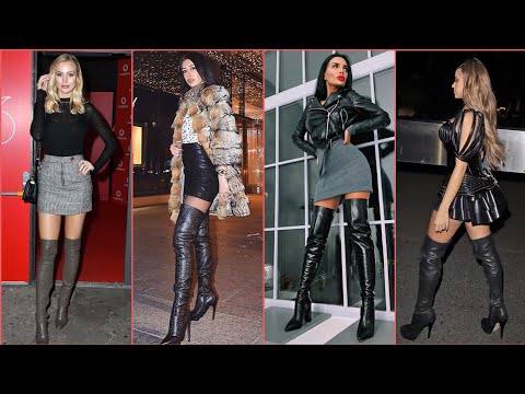 Very fashionable boots designs of leather thigh high boots/how to wear leather thigh high boots