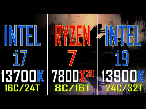 INTEL i7 13700K vs RYZEN 7 7800X3D (SIMULATED) vs INTEL i9 13900K // PC GAMES BENCHMARK TEST ||