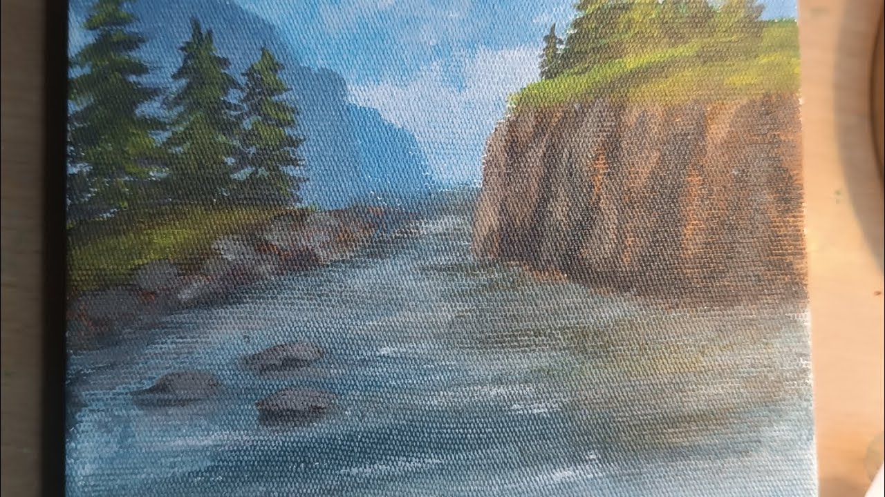 easy way to paint a landscape for beginners 🌿| paint easy landscape ...