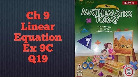 ICSE Class 7 Mathematics Today | Q19 Ex9C Ch 9 Linear Equations in one variable | ICSE Math Class 7|