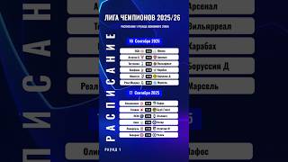Лига чемпионов 2025/2026. ВСЕ МАТЧИ 1 раунда . Расписание