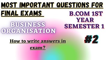 #2 Most important questions for final exam of B.Com 1st year semester1 business organisation🔥#Tfh