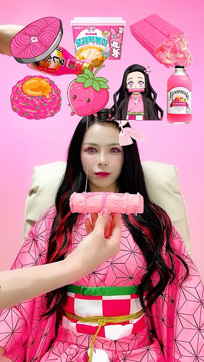 Random Pink Color food MUKBANG2🌸🎀 #shorts