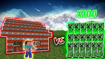 THỬ THÁCH XÂY NHÀ TNT CHỐNG CREEPER TRONG MCPE | Thử Thách Troll Noob
