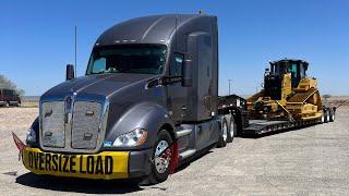 Alena truck driver USA везем Dozer Cat D6, путь в El Paso,работаСталаПутешествием, встреча с любимым