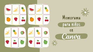 Memorama de frutas para niños | memorama en Canva | memorama para niños