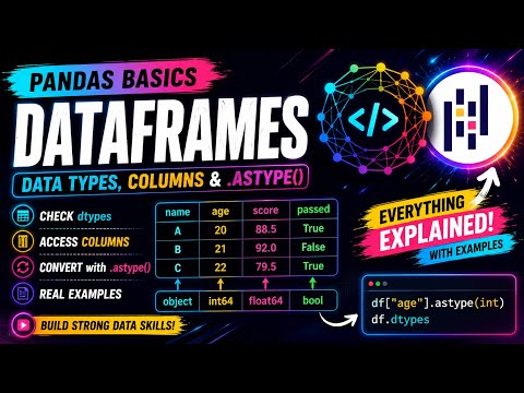 Pandas Columns & Data Types Explained 🚀 dtypes, Columns, astype() for Beginners