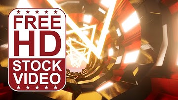 Free Stock Videos – music VJ loops sci-fi tunnel with neon triangle lights glowing 3D animation