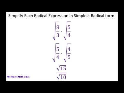 Simplify each radical