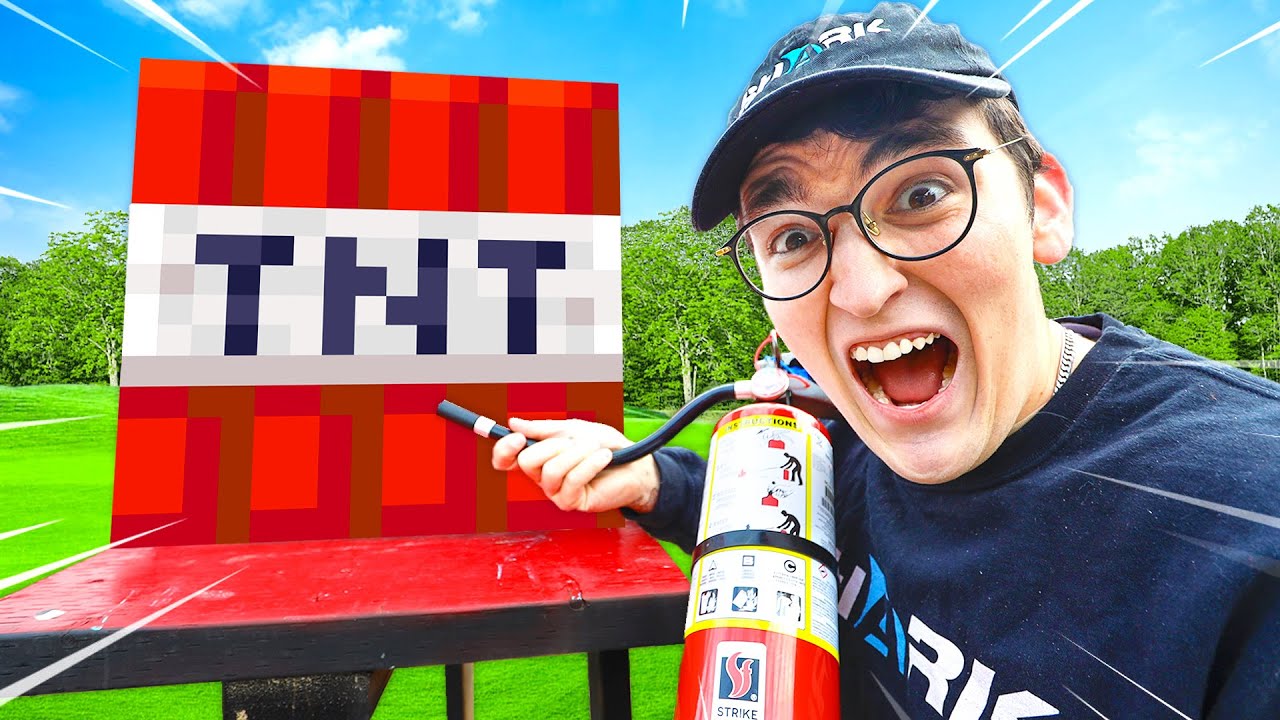 Destroying a REAL Life Minecraft TNT Block! - YouTube