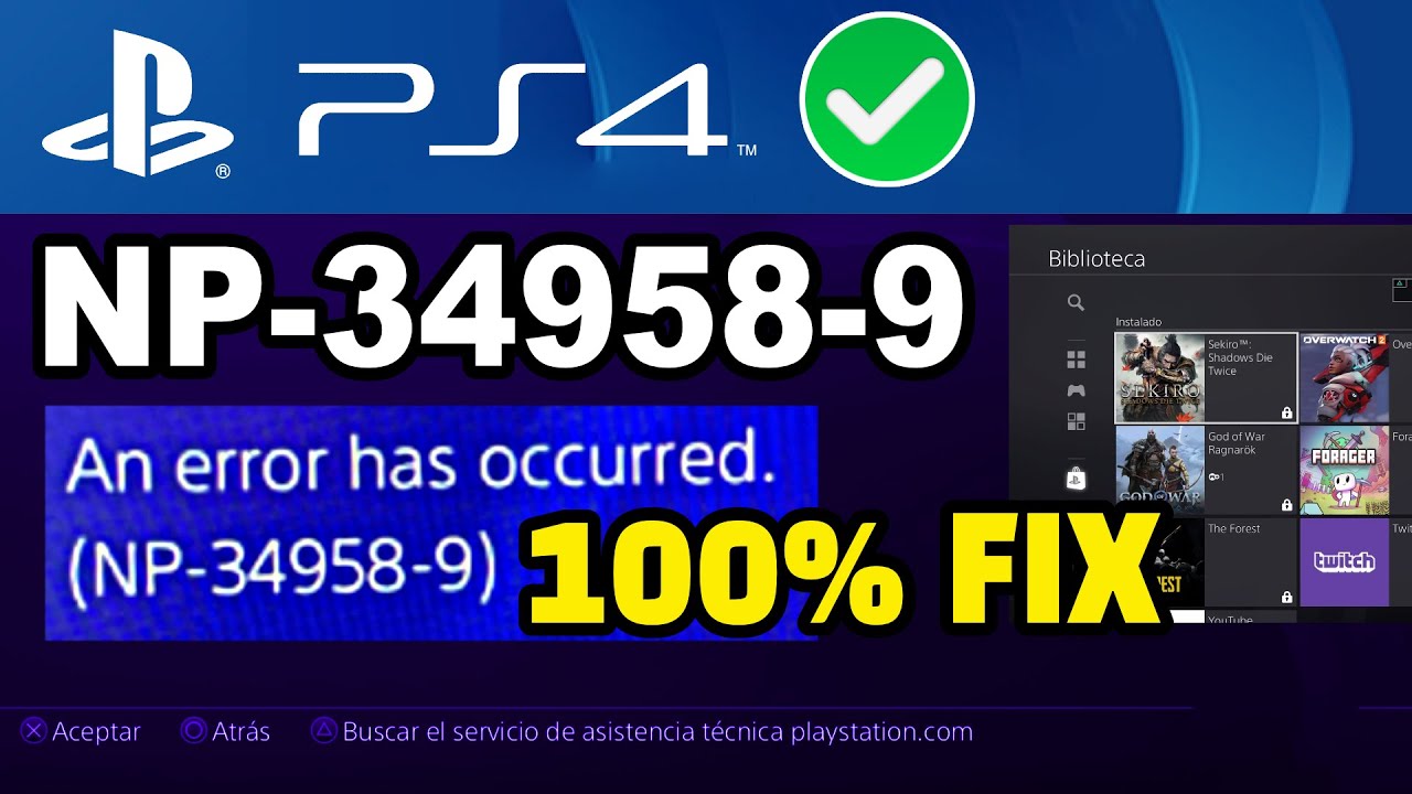 skæbnesvangre Karu Centrum FIX PS4 Error NP-34958-9 Today Cannot Use The Content PS4 FIXED - YouTube