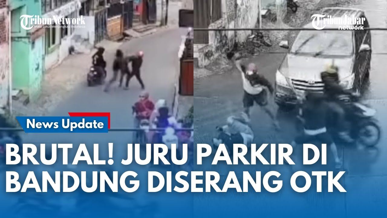 SADIS! | Juru Parkir di Bojongsoang Bandung Dibacok OTK, Aksi Terekam CCTV