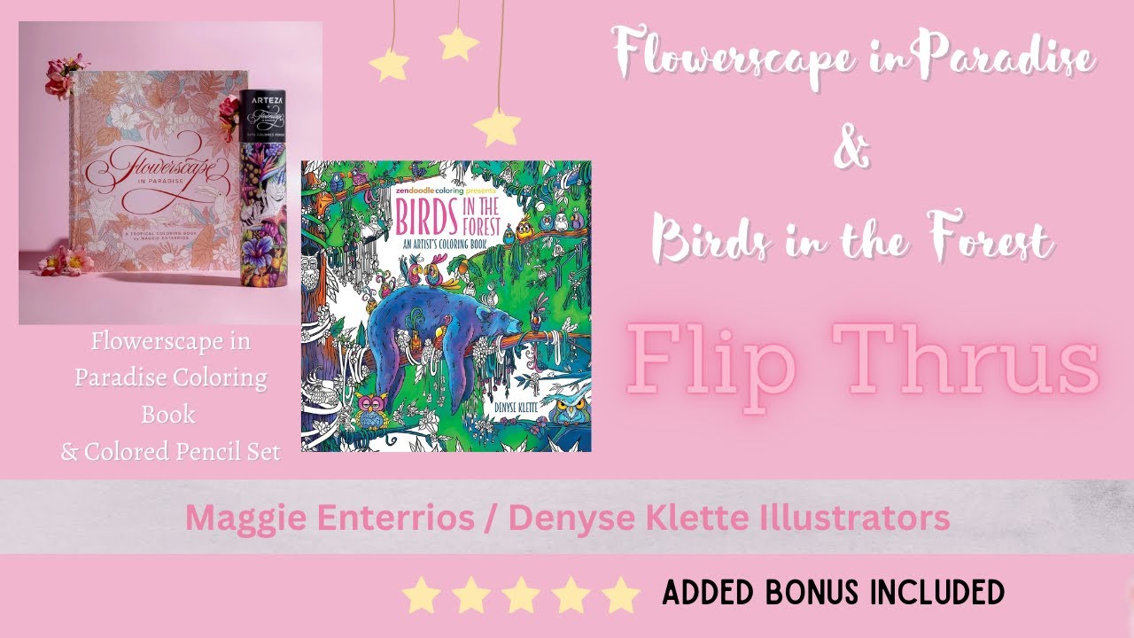 Flowerscape in Paradise Coloring Book & Colored Pencil Set