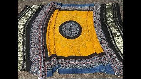 Modal silk Ajrakh bandhani disginer beautiful dupatta #bandhani #pure #dupatta #sarees #georgette