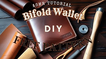 How to make a Bifold Wallet out of leather/ Beginners Project/ FREE PDF Pattern/ #DIY #asmr #arg
