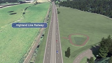 Tay Crossing to Ballinluig visualisation - Kindallachan North Overbridge option - A9 Dualling