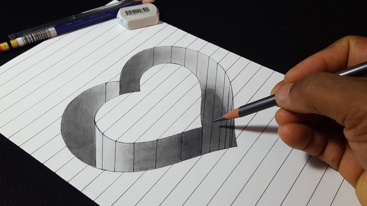 ArtStation - how to draw water drops – 3D Heart Water Drop – pencil Drawing