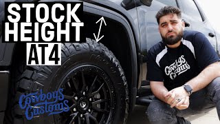 WHAT SIZE tire can you fit on STOCK HEIGHT AT4? | Cowboys Insights