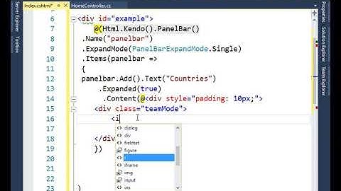 Telerik Kendo UI PanelBar  For Asp.Net mvc