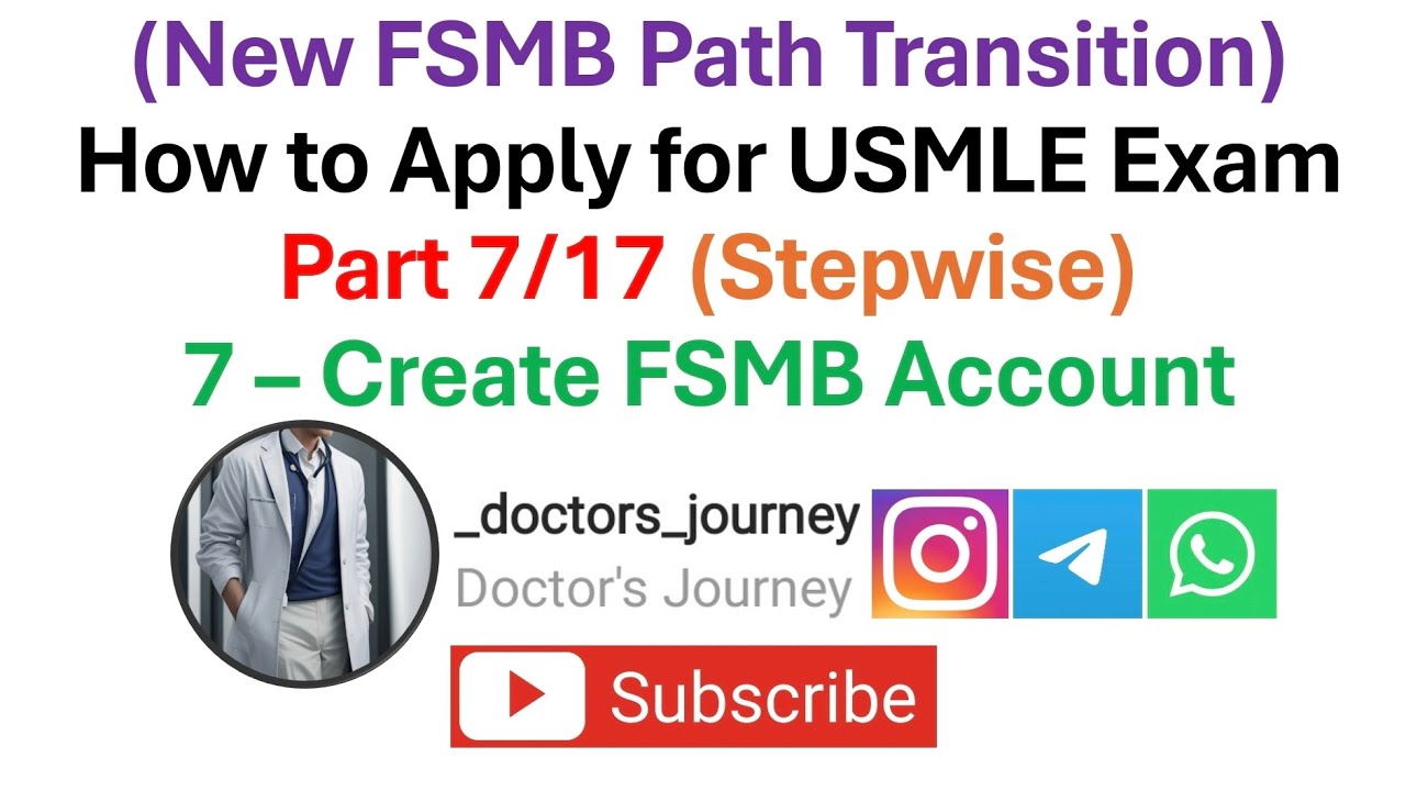 [USMLE] Part 7/17 Applying for USMLE| 7 - Create FSMB Account - YouTube